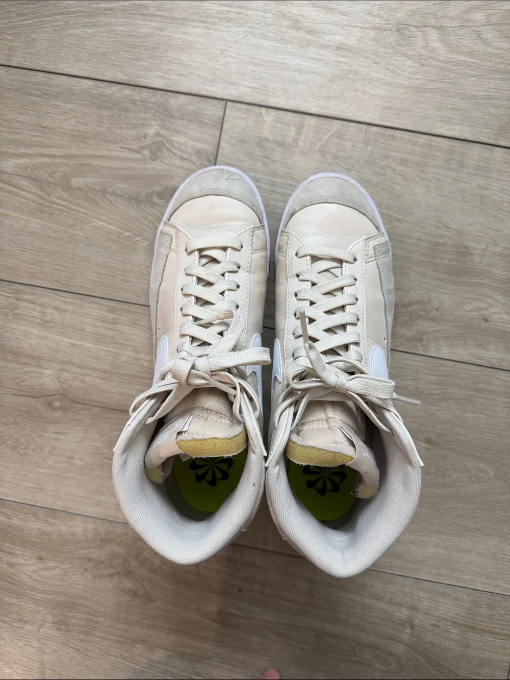 Nike Women’s ‘77 Blazers High-Top Sneakers in Beige and White